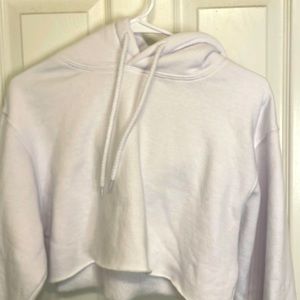 Cropped white hoodie